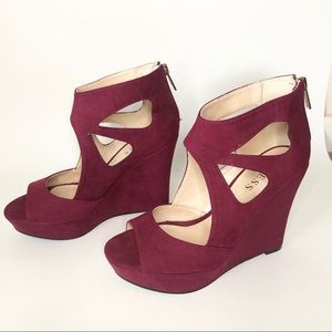Guess Burgundy Wedge